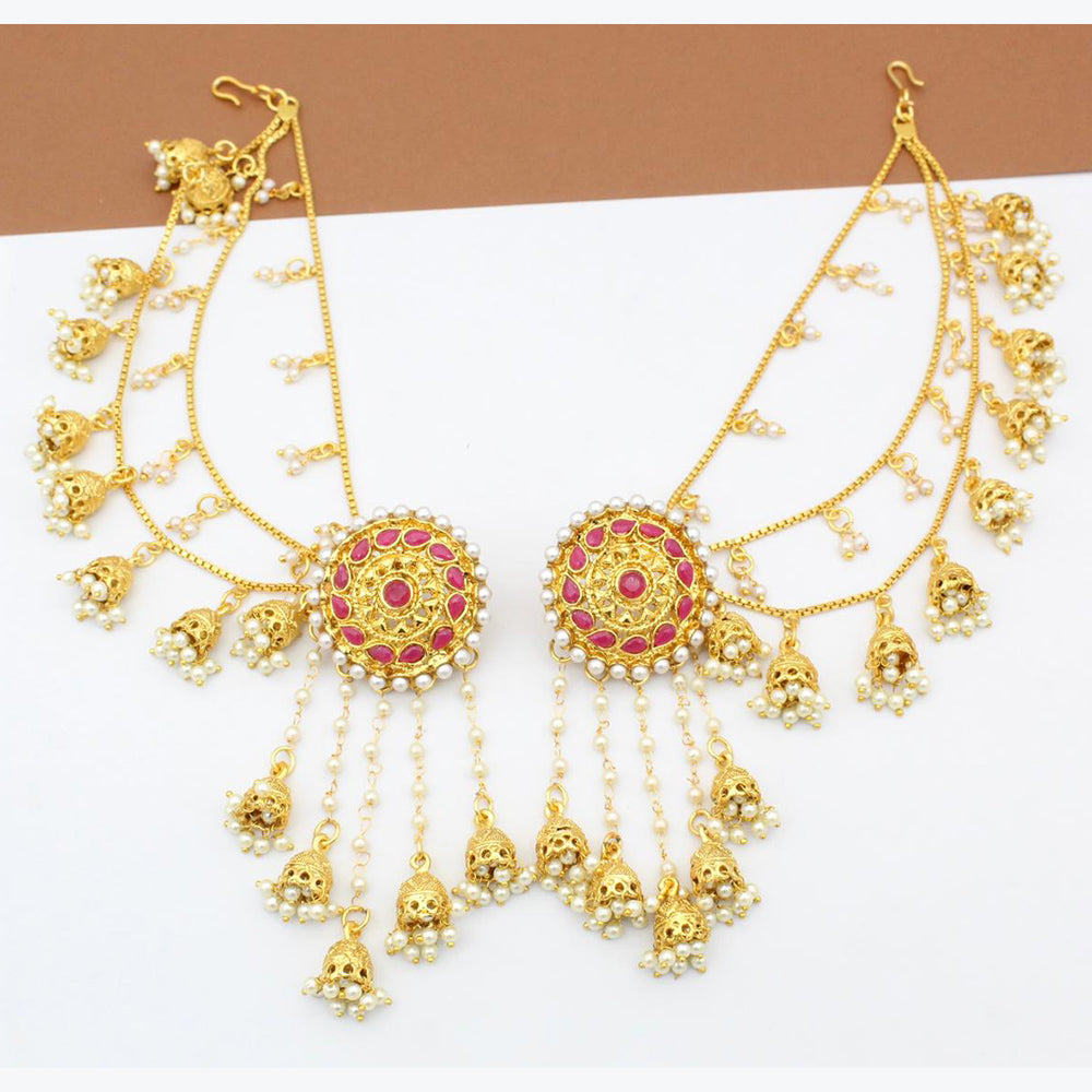 FS Collection Gold Plated Kanchain Earrings