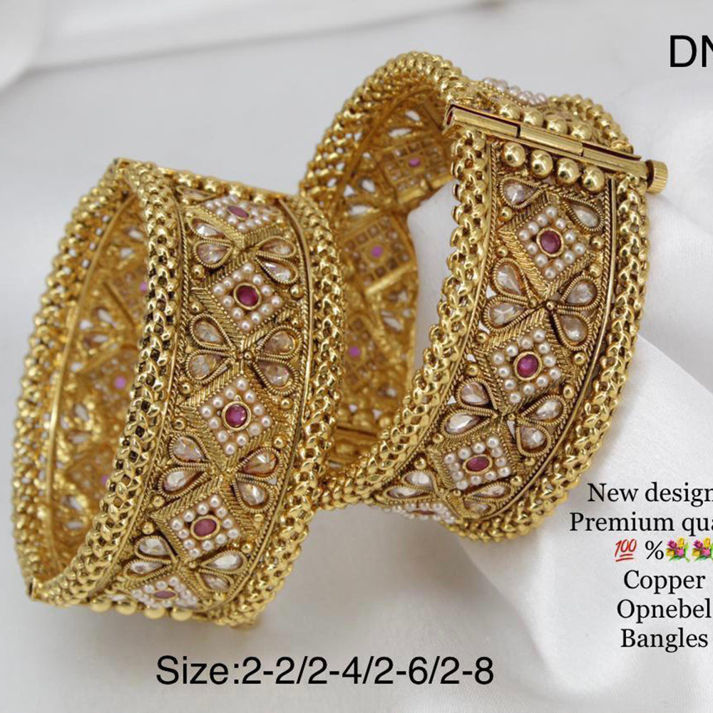 FS Collection Gold Plated Bangles Set