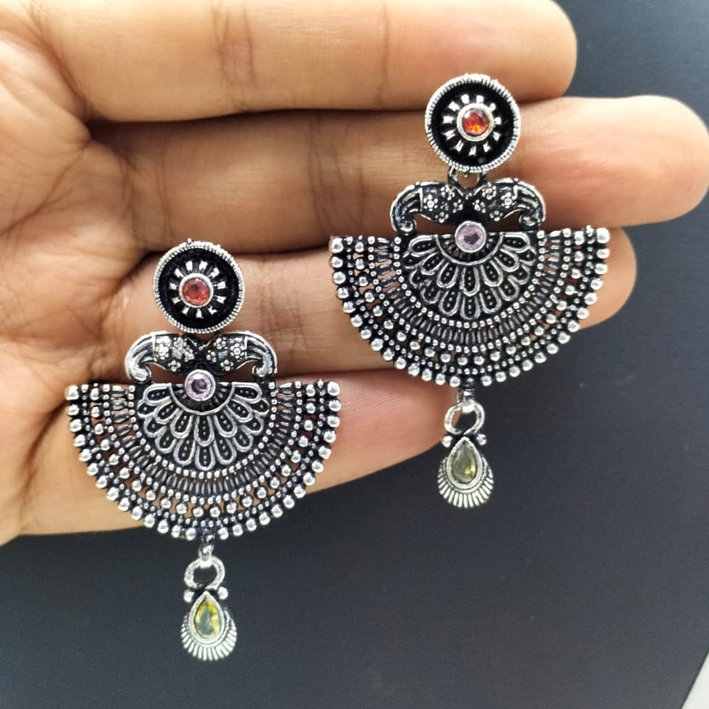 FS Collection Oxidised Dangler Earrings