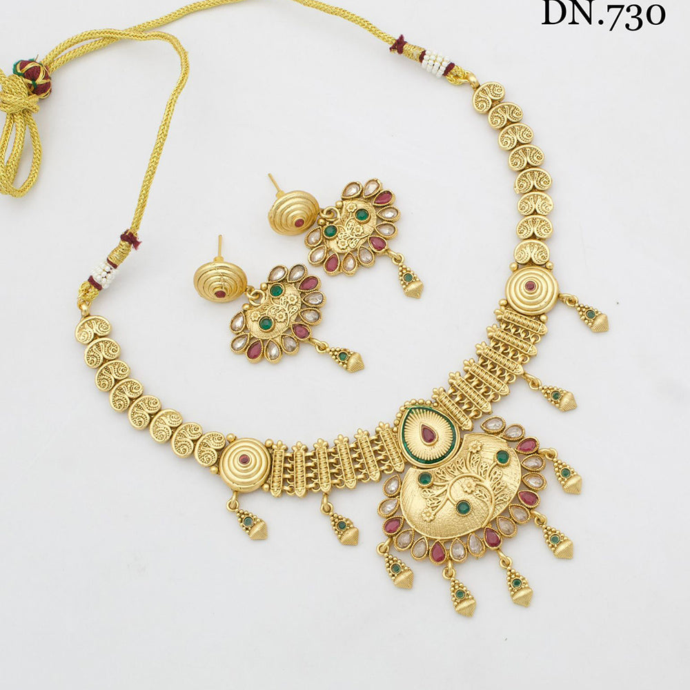 FS Collection Gold Plated Necklace Set