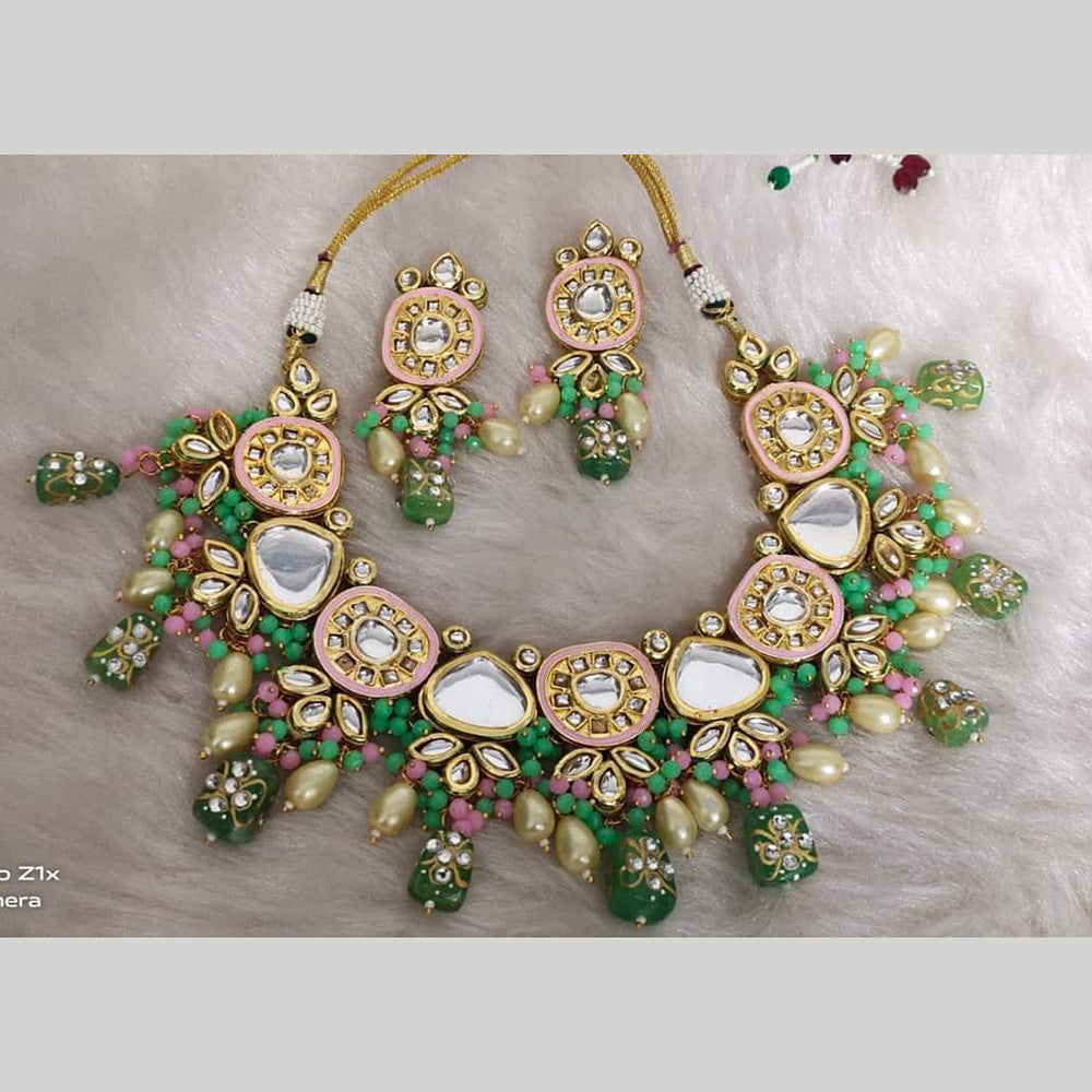 FS Collection Kundan & Beads Necklace Set