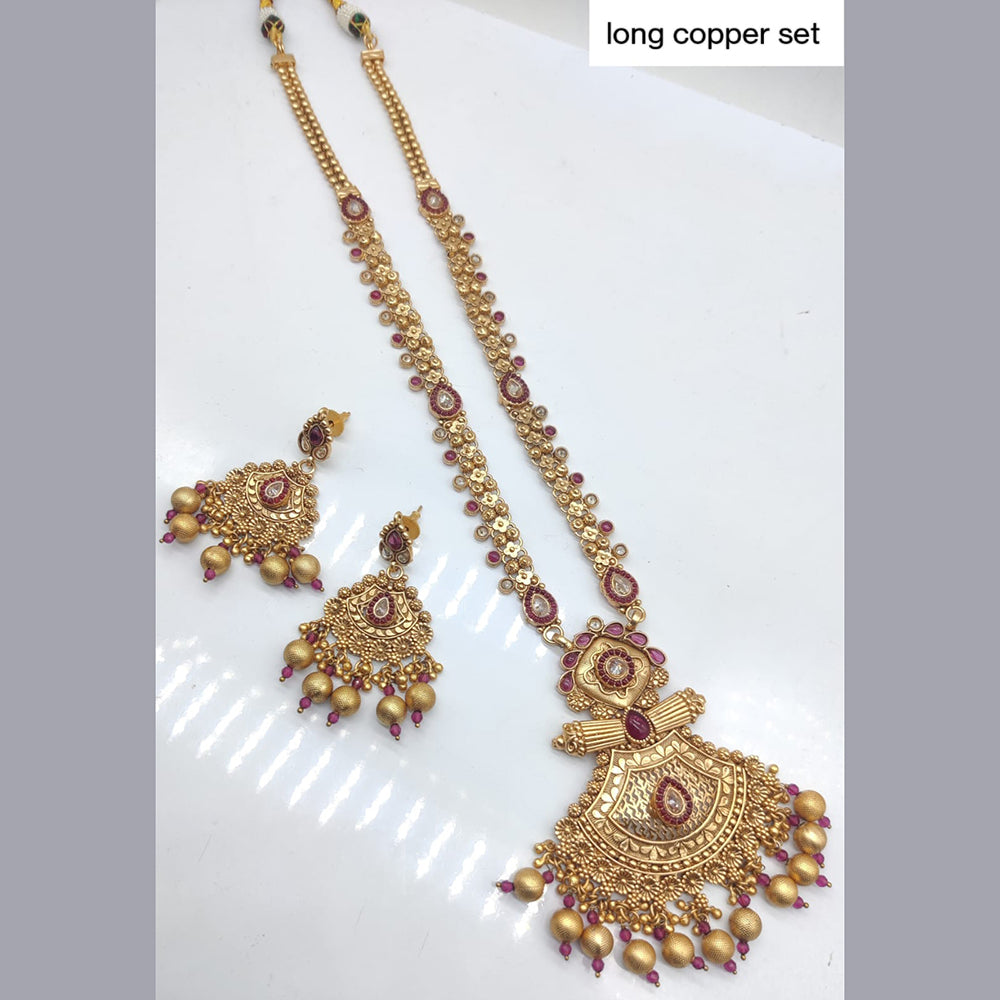 FS Collection Copper Gold Pota Stone Necklace Set