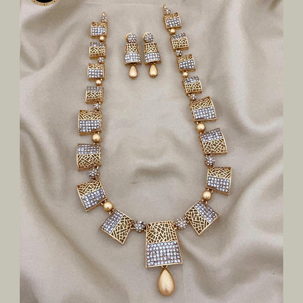 FS Collection Gold Plated Austrian Stone Necklace Set