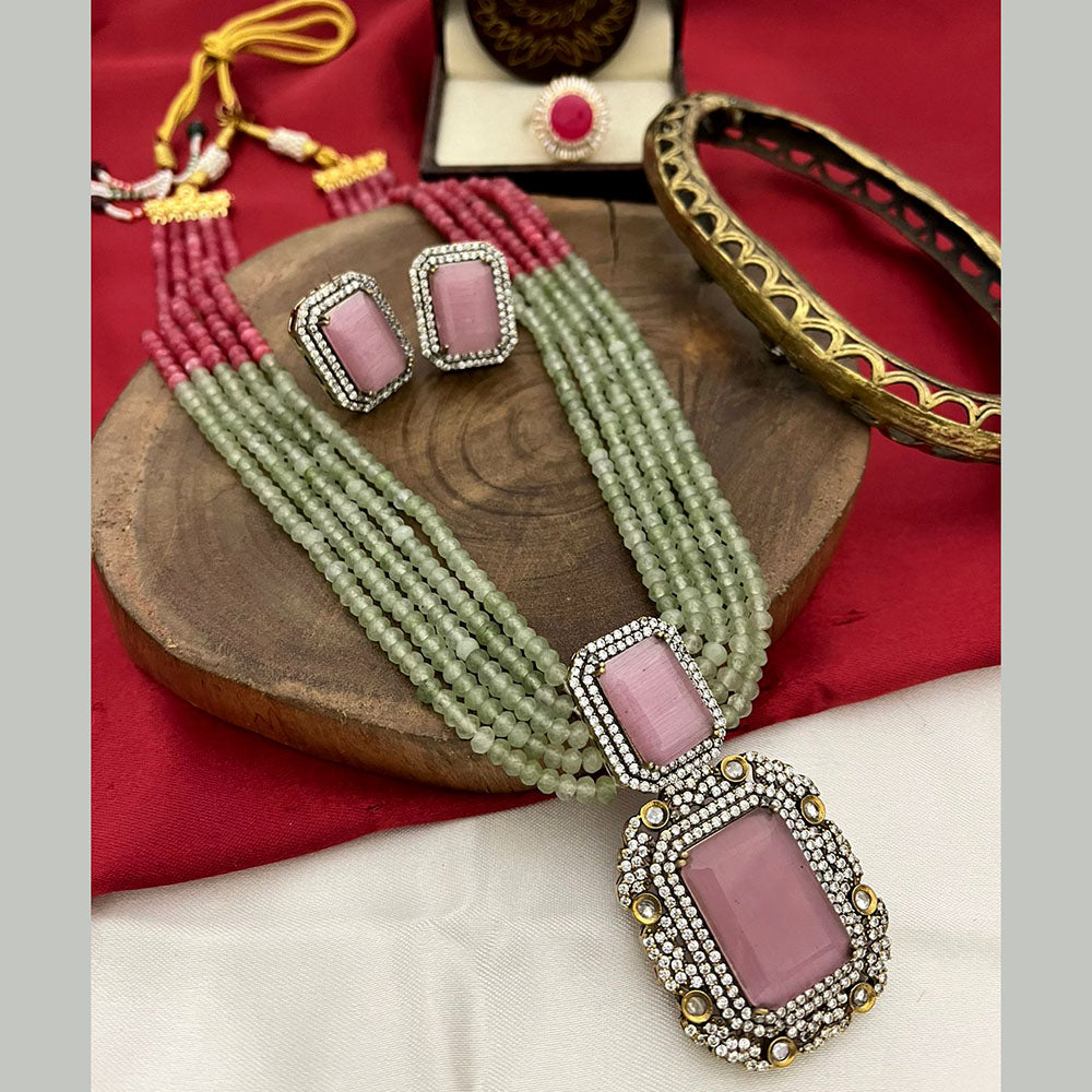 FS Collection Gold Plated Victorian Jewellery Long Necklace Set