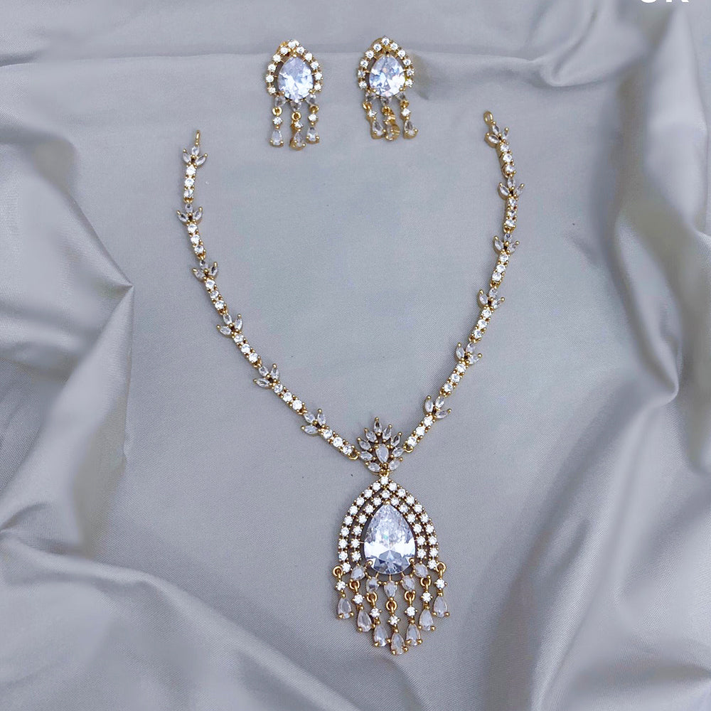 FS Collection Gold Plated Austrian Stone Necklace Set