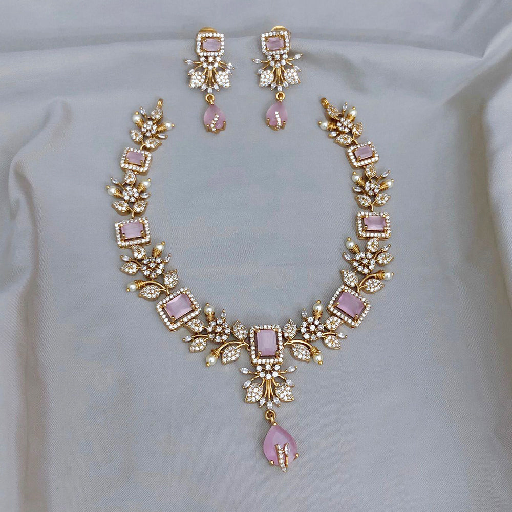 FS Collection Gold Plated Austrian Stone Necklace Set