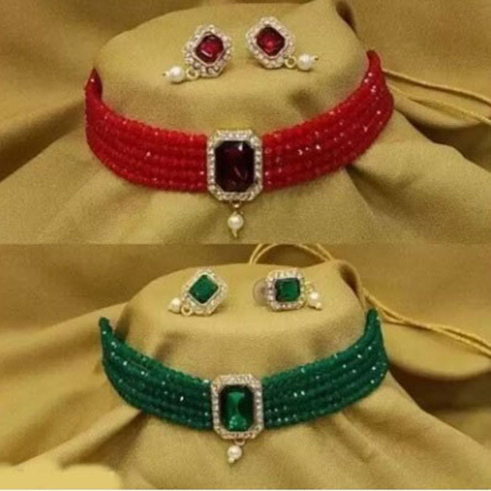 Shrishti Fashion Gold Plated Choker Necklace Set Combo