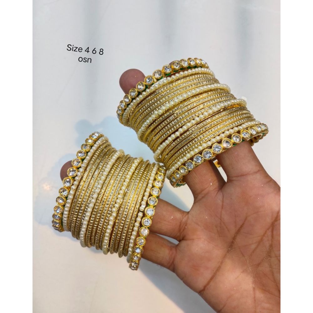 Akruti Collection Gold Plated Bangles Set