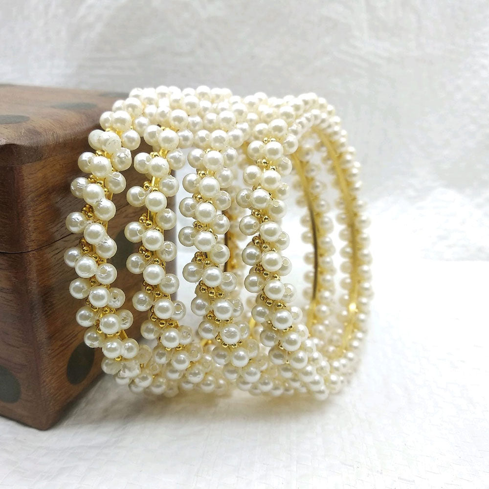 Star Bangles Gold Plated Pearl Bangle Set