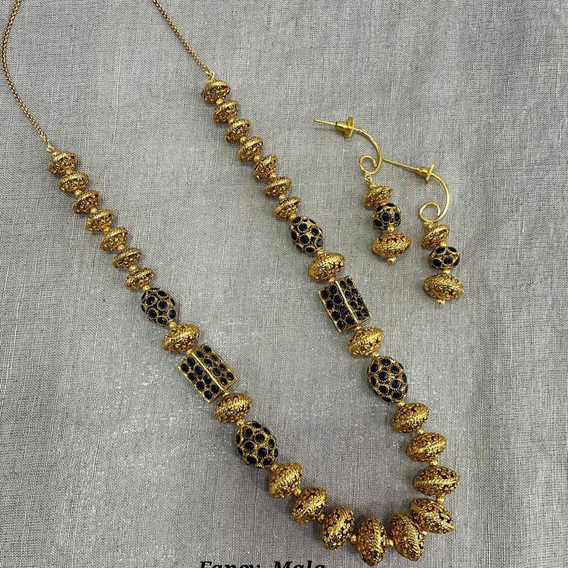 Jyoti Arts Gold Plated Beads Long Necklace Set