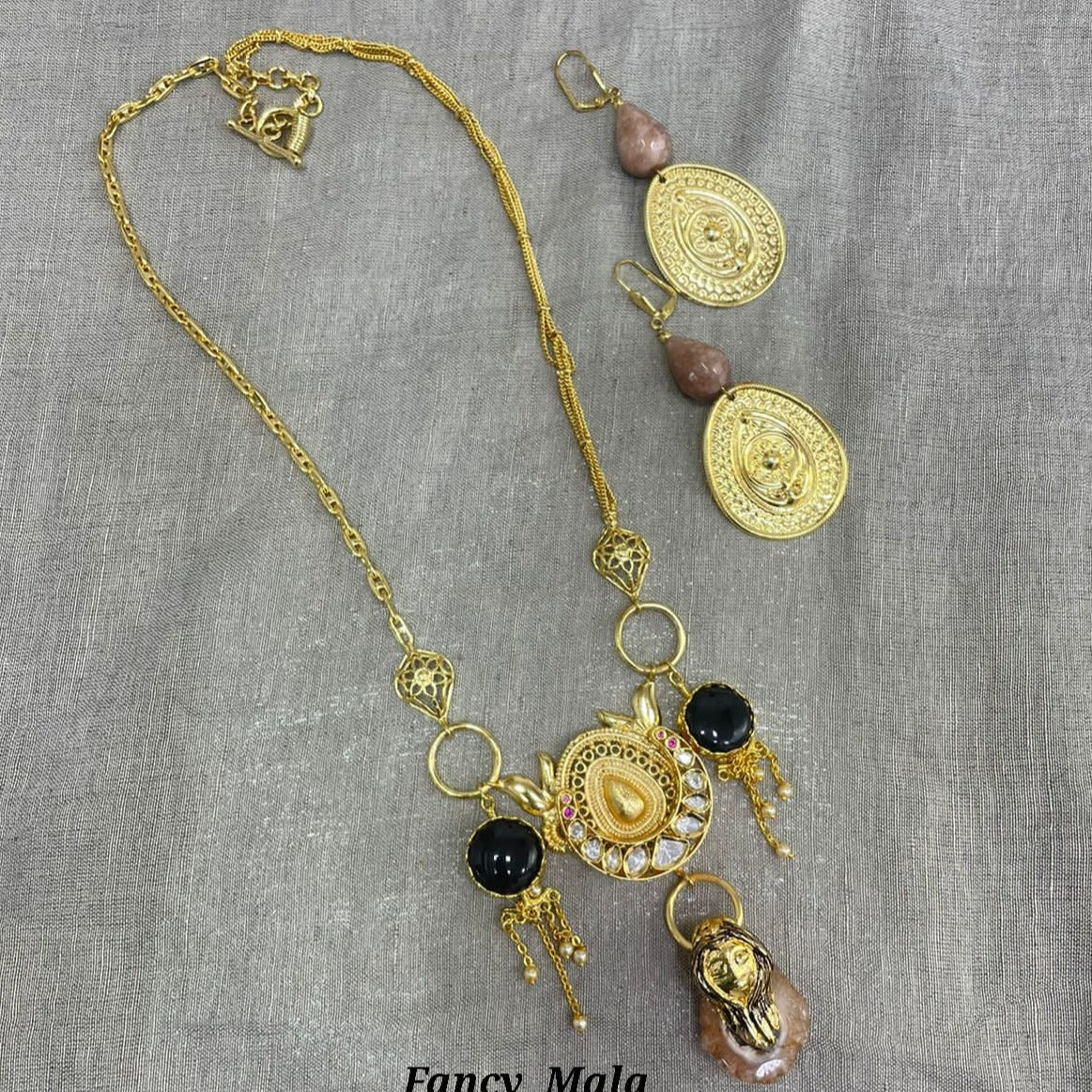 Jyoti Arts Gold Plated Beads Long Necklace Set – JewelEMarket