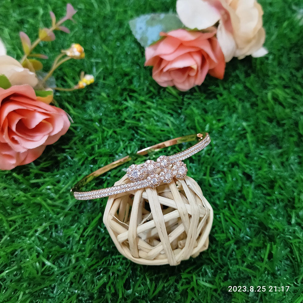 Sunflower Fashion Jewellery Gold Plated AD Stone Openable Kada