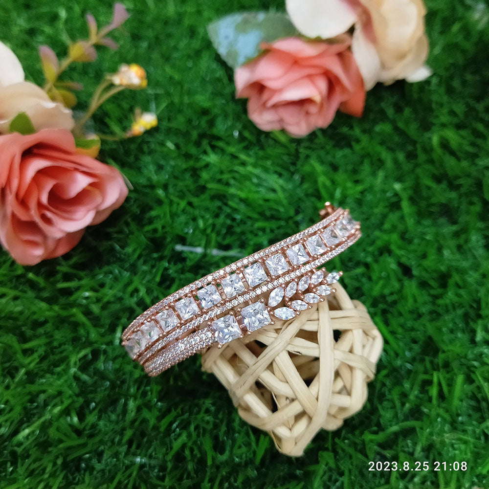 Sunflower Fashion Jewellery Gold Plated AD Stone Openable Kada