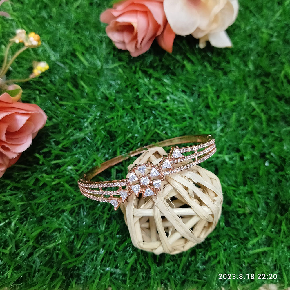 Sunflower Fashion Jewellery Gold Plated AD Stone Openable Kada