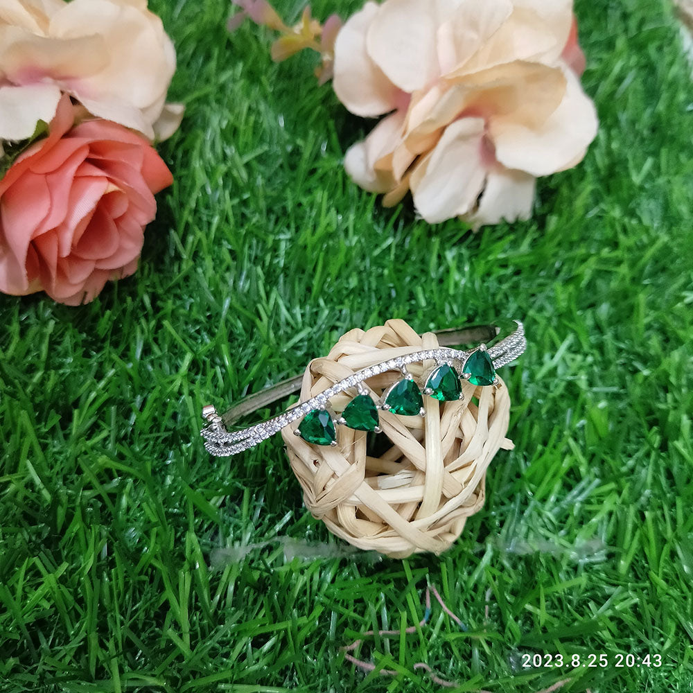 Sunflower Fashion Jewellery Rose Gold Plated AD Stone Openable Kada