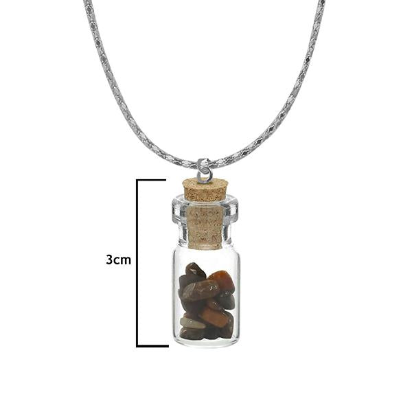 Urthn Multi Gem Stone Silver Plated Glass Chain Pendant - 1202433C