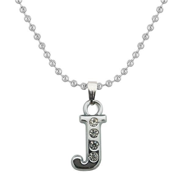 Regina Rhodium Plated " J " Alphabet Chain Pendant