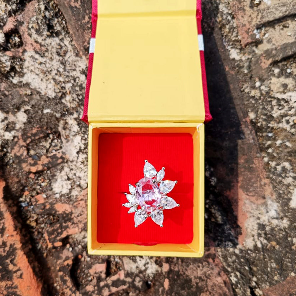 BK Fashion Silver Plated AD Ring