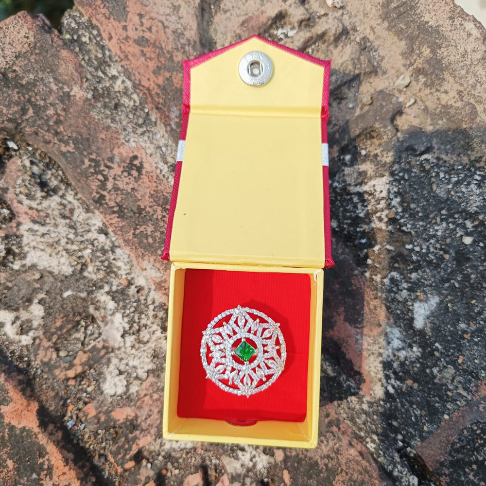 BK Fashion Silver Plated AD Ring