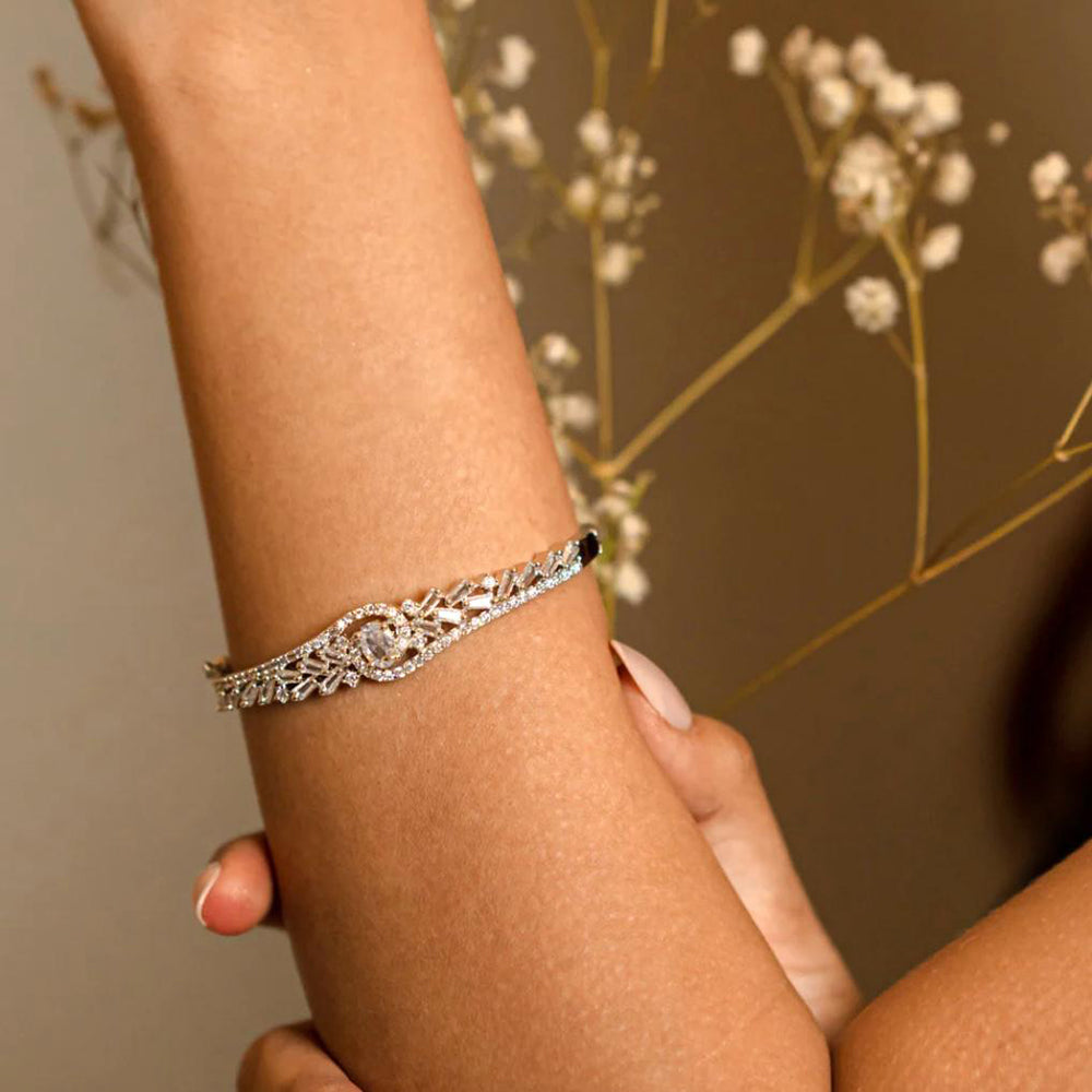 JewelTreeTz Silver Plated AD Bracelet