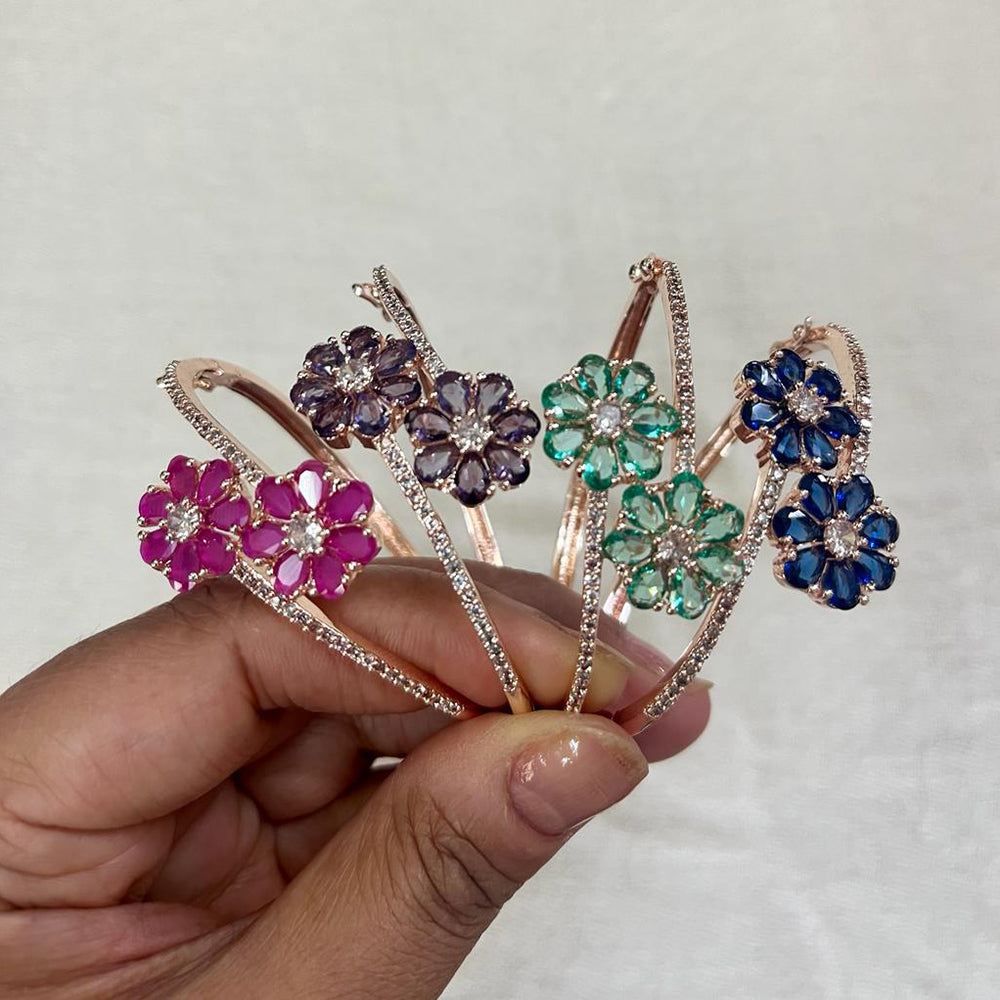 JewelTreeTz Rose Gold Plated AD Bracelet