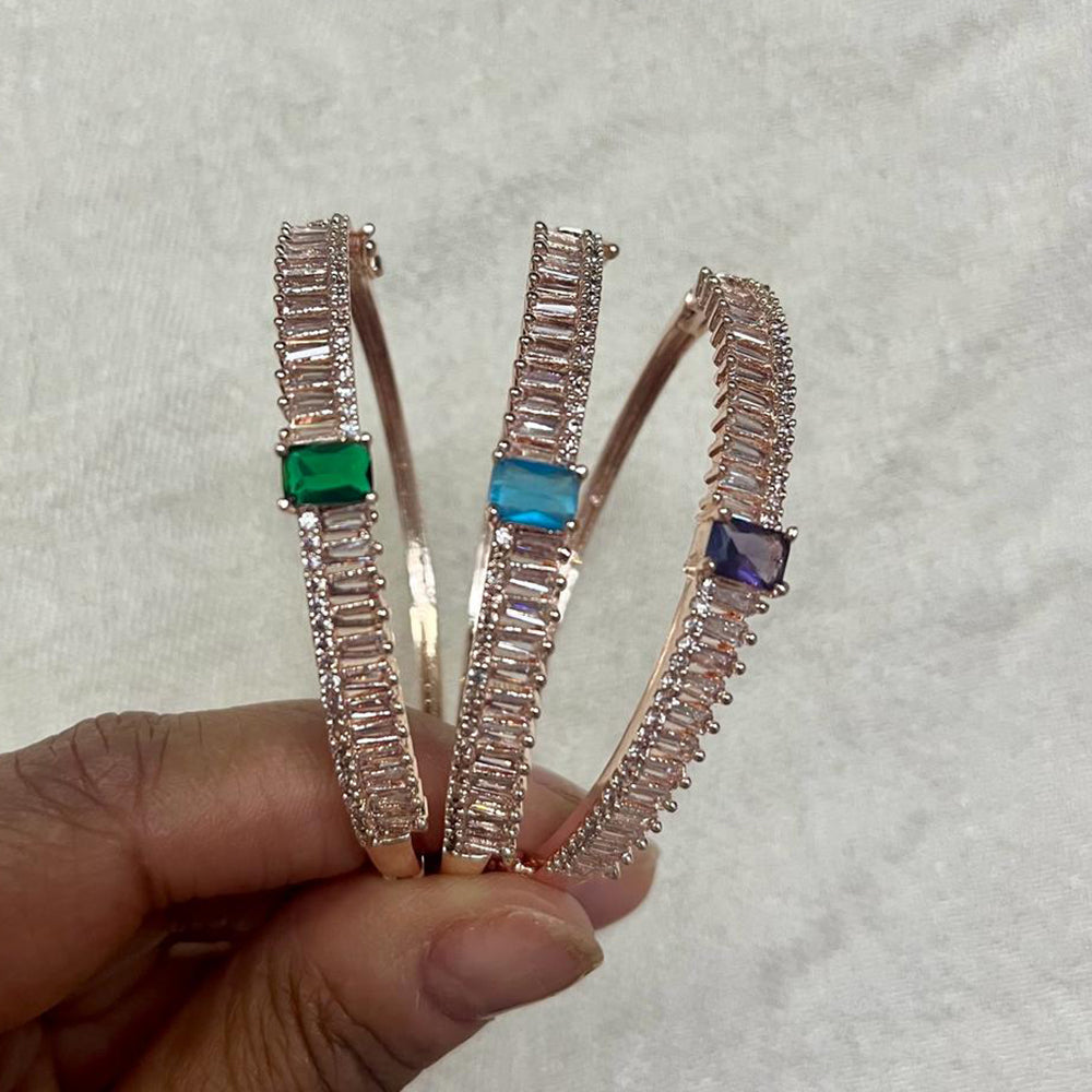 JewelTreeTz Rose Gold Plated AD Bracelet