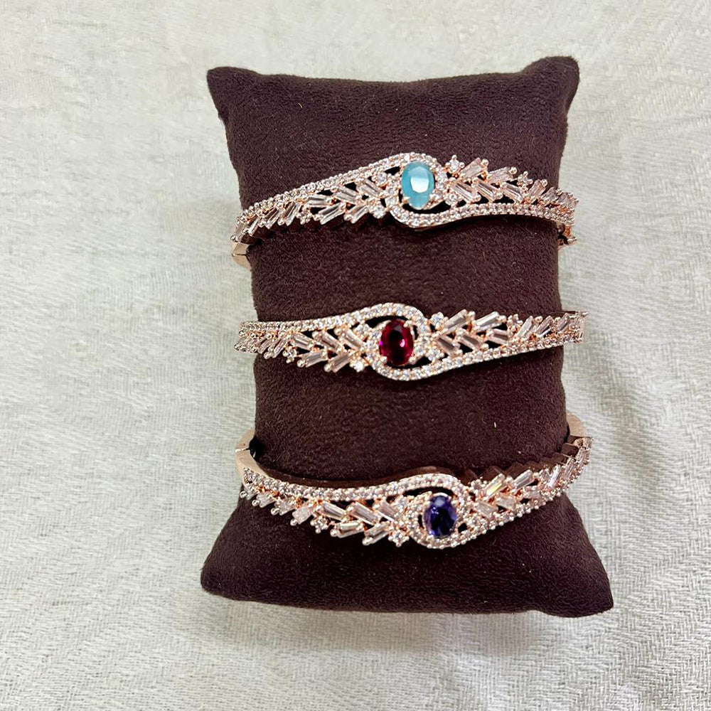 JewelTreeTz Rose Gold Plated AD Bracelet