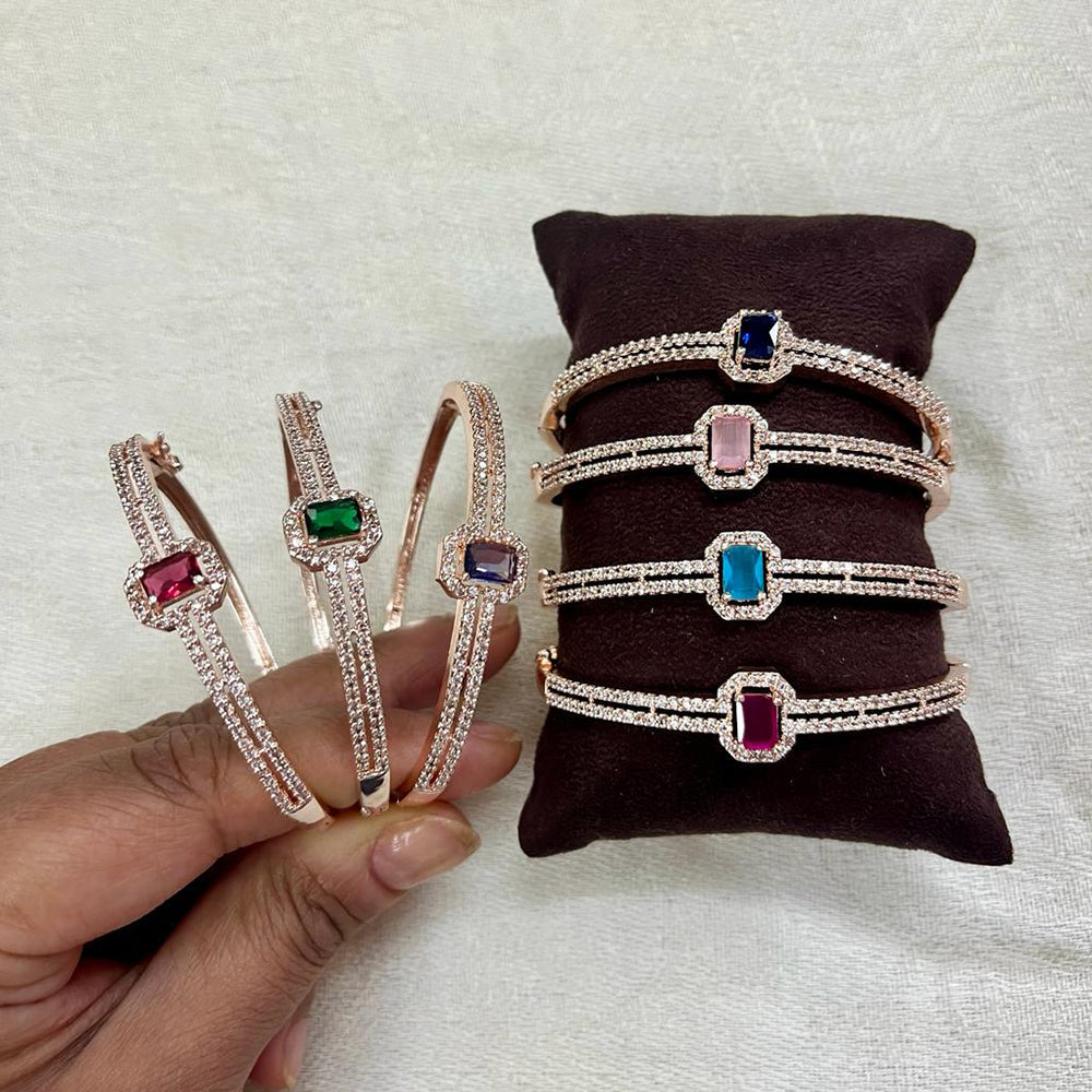 JewelTreeTz Rose Gold Plated AD Bracelet