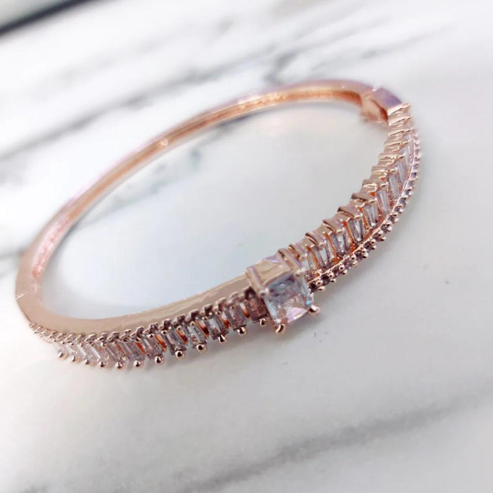 JewelTreeTz Rose Gold Plated AD Bracelet