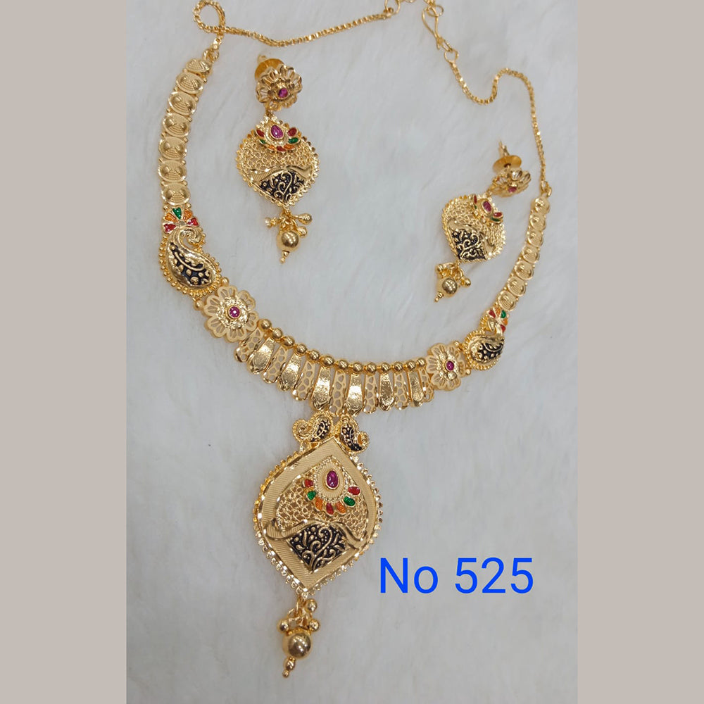 Sunrise Gold Forming Gold Long Necklace Set 8903