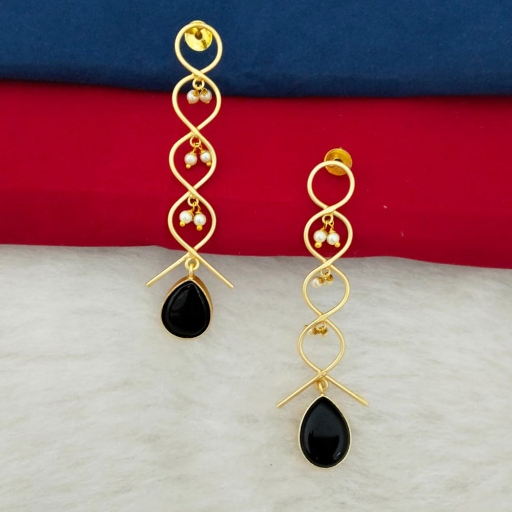 Marudhar Creations Gold Plated Matte Finish Dangler Earrings