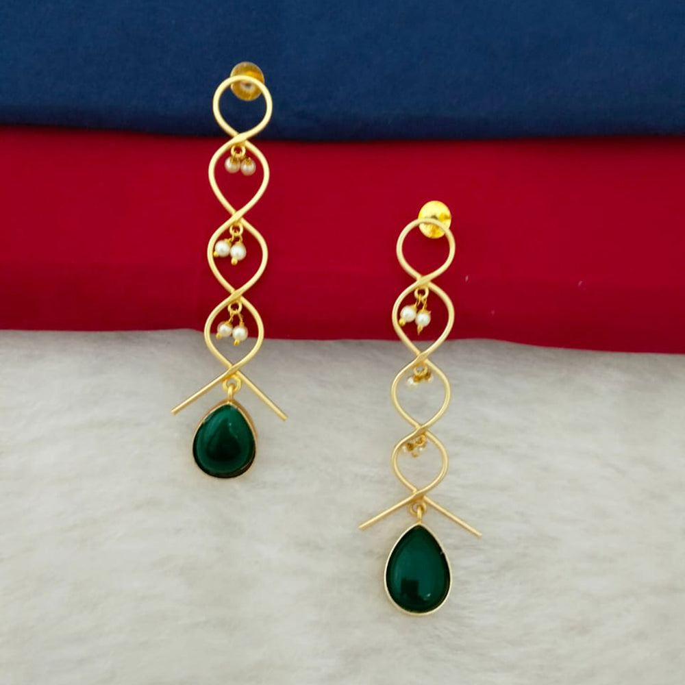 Marudhar Creations Gold Plated Matte Finish Dangler Earrings