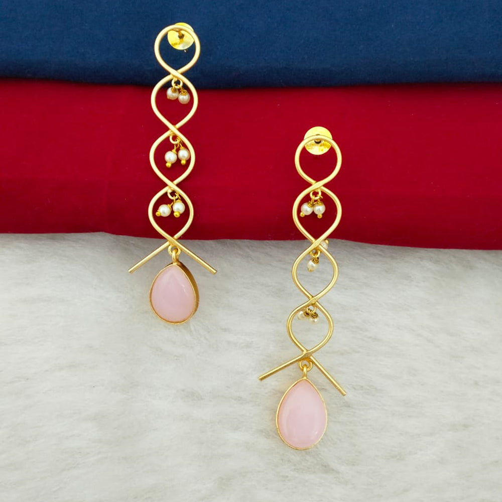 Marudhar Creations Gold Plated Matte Finish Dangler Earrings