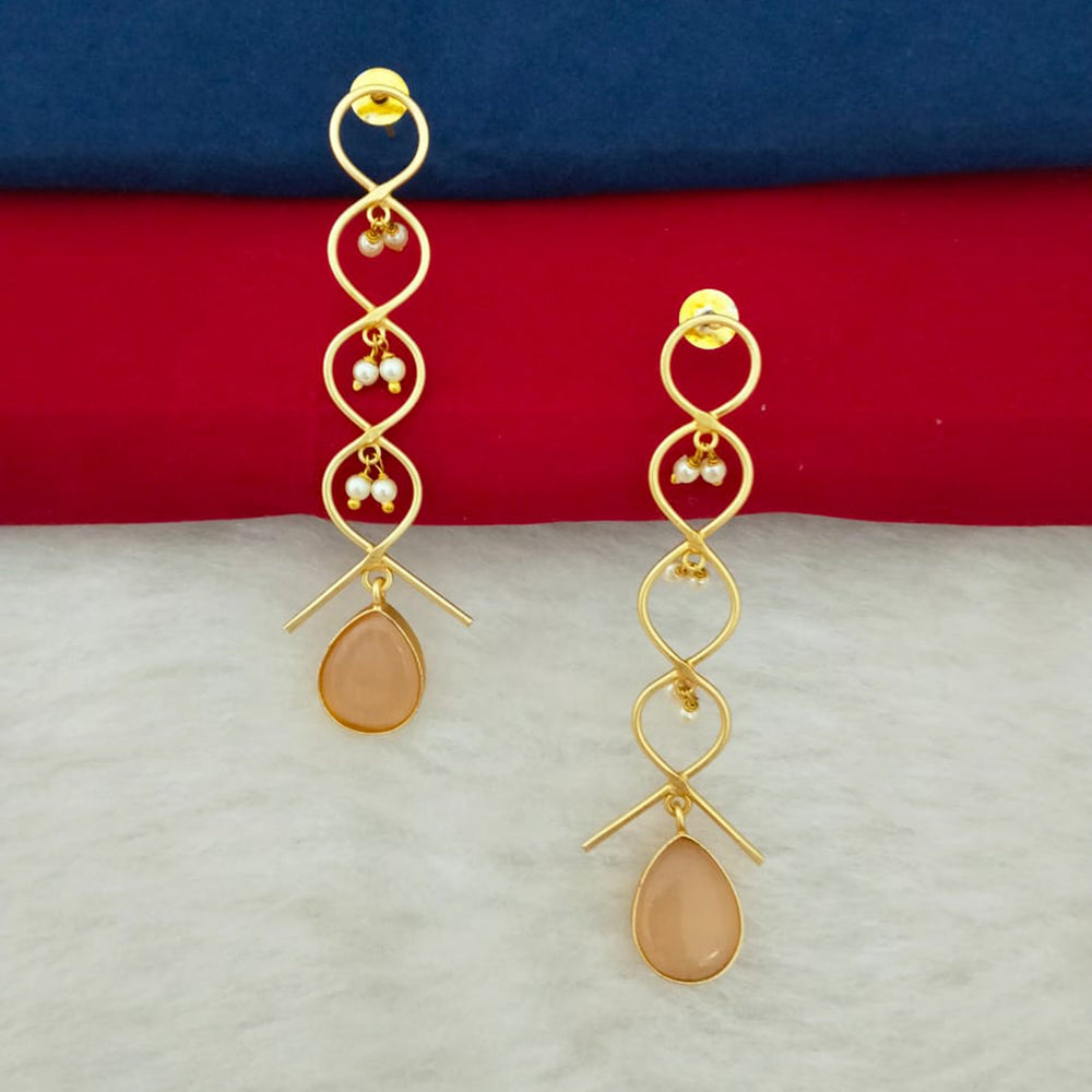 Marudhar Creations Gold Plated Matte Finish Dangler Earrings