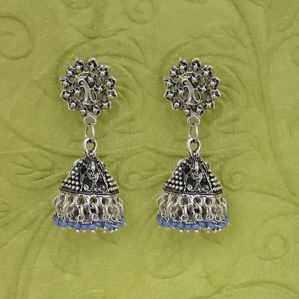 Jeweljunk Oxidised Beads Jhumki Earrings - 1314592G