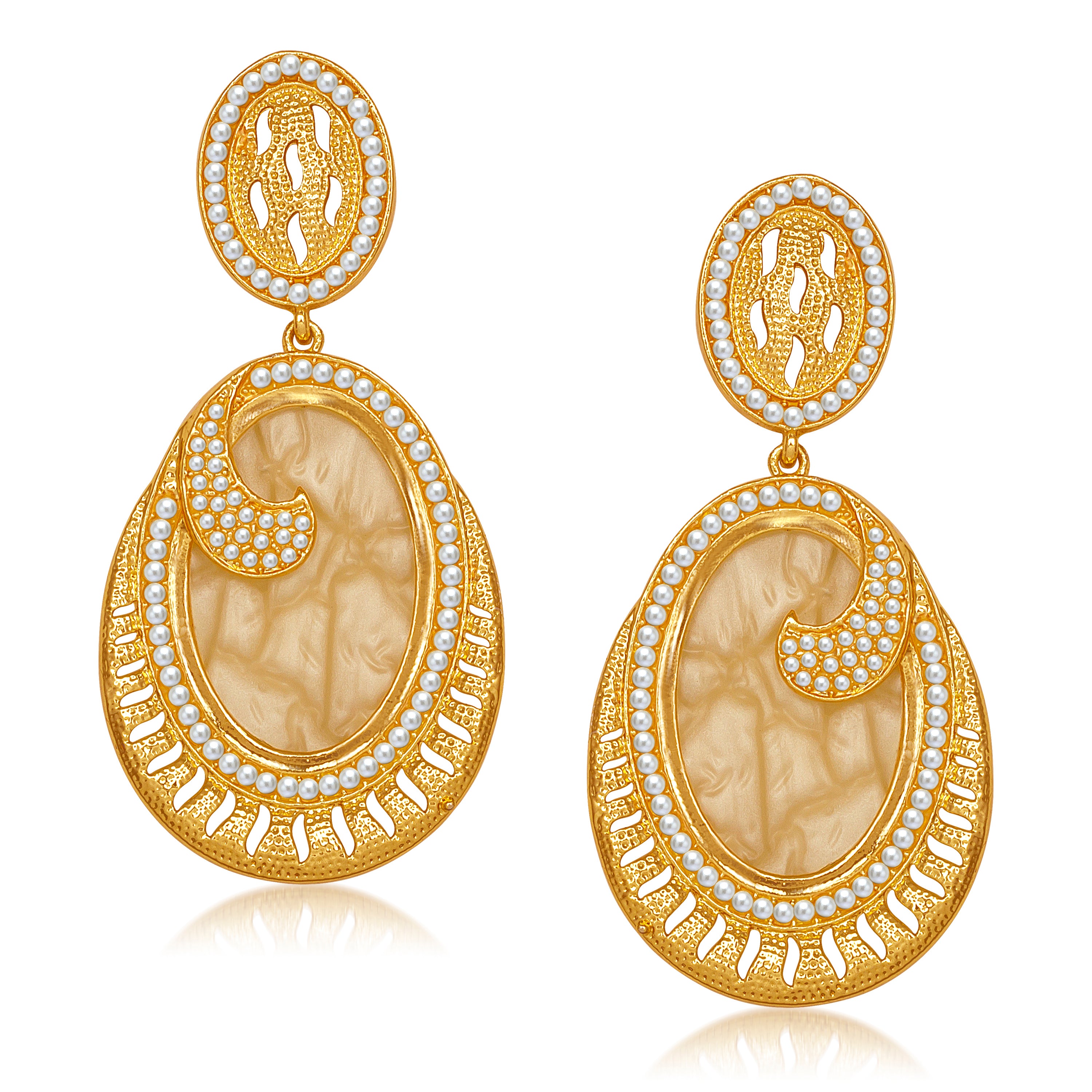 Amina Creation Gold Plated Dangler Earrings