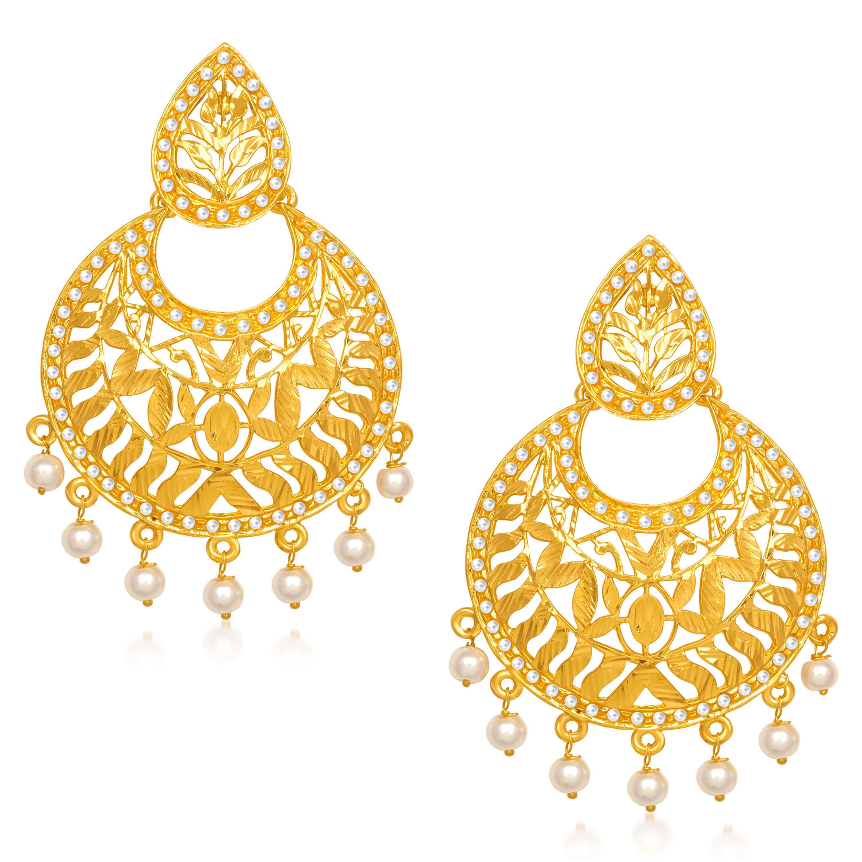 Amina Creation Gold Plated Dangler Earrings
