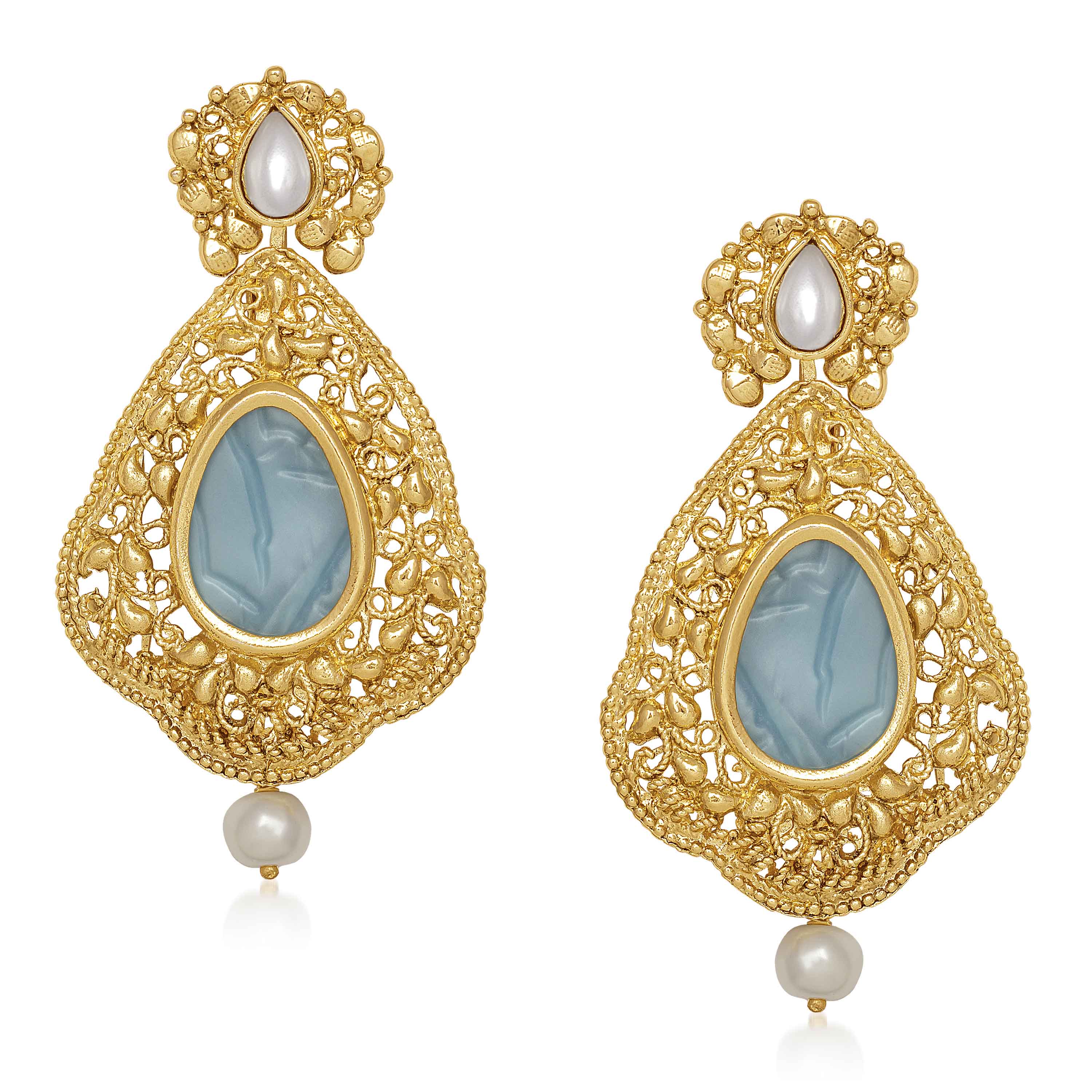 Amina Creation Gold Plated Dangler Earrings