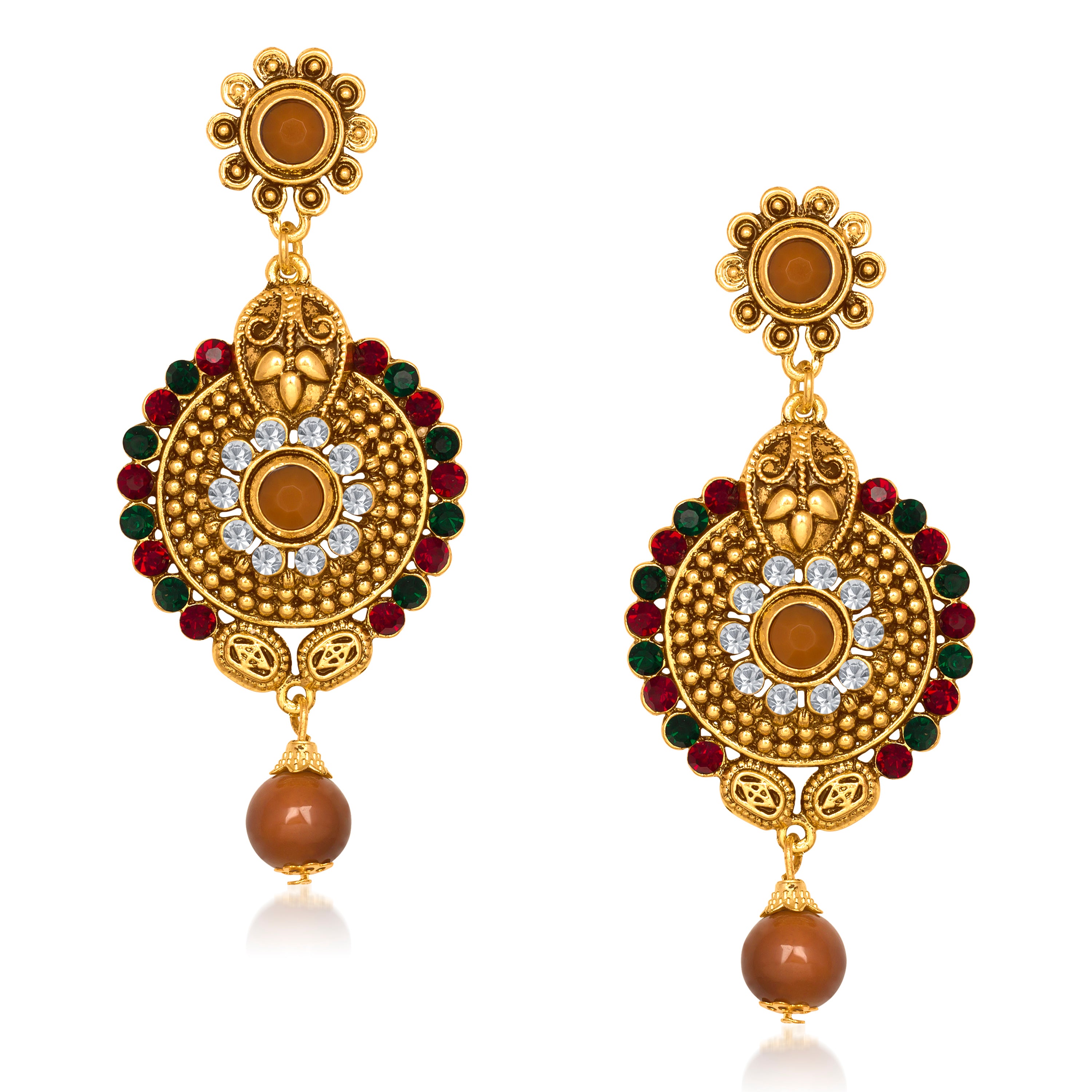 Amina Creation Gold Plated Dangler Earrings