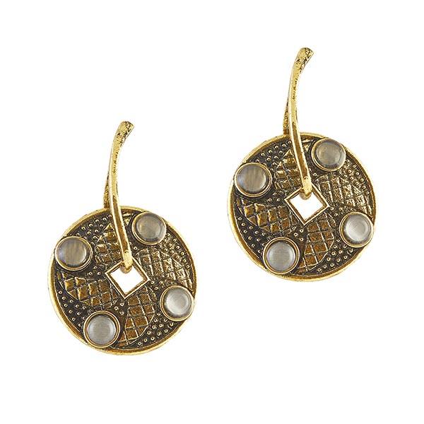 Urbana Antique Gold Plated Dangler Earrings - 1306513