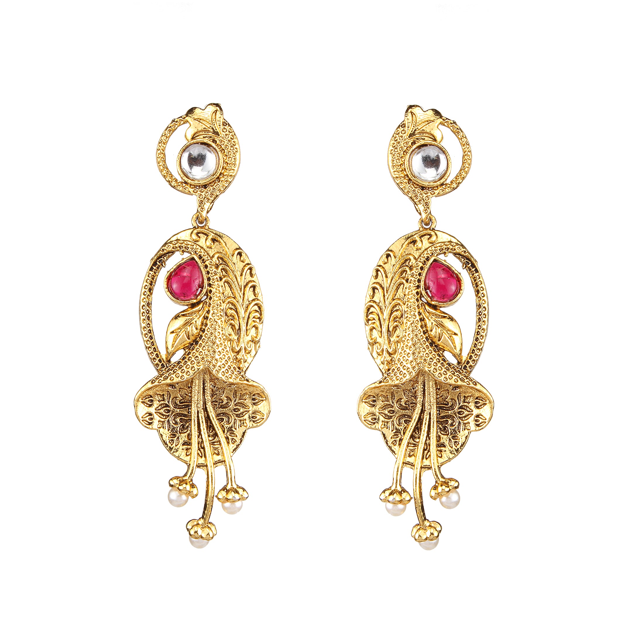 Amina Creation Gold Plated Dangler Earrings