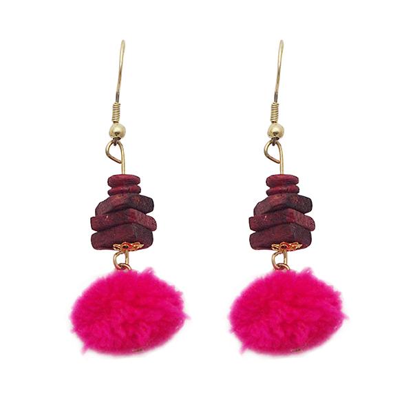 Jeweljunk Pink Thread Gold Plated Thread Earrings - 1308304E