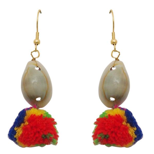 Jeweljunk Gold Plated Multi Thread Shell Earrings - 1308307A