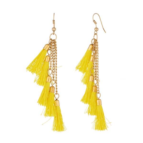 Jeweljunk Yellow Thread Gold Plated Earrings - 1308330E