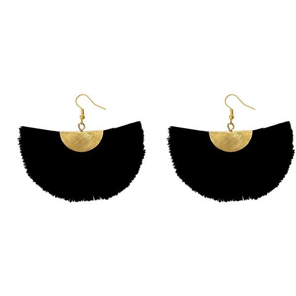 Jeweljunk Black Thread Gold Plated Earrings - 1308354K