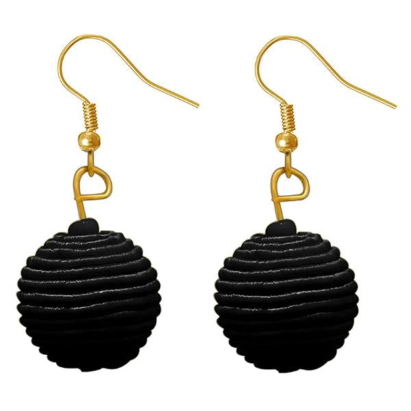 Jeweljunk Black Thread Dangler Earrings - 1308358E