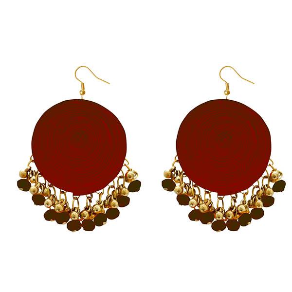 Jeweljunk Brown Bead Drop Thread Earrings - 1308363D