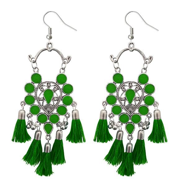 Jeweljunk Thread Meenakari Afghani Tassel Earrings - 1308365J