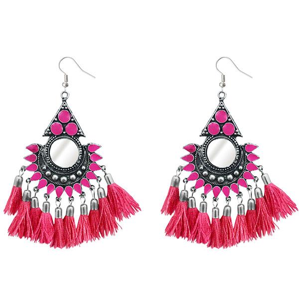 Jeweljunk Thread Meenakari Afghani Tassel Earrings - 1308375J