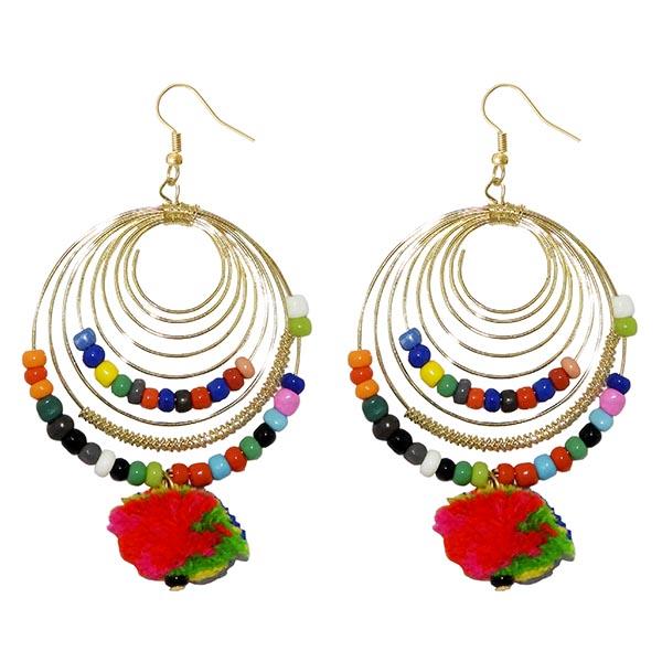 Jeweljunk Gold Plated Multi Beads Dangler Earrings - 1309017L